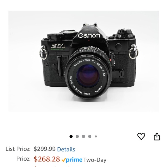 Black Canon AE-1 Program 35mm SLR Camera with 50mm 1:1.8 Lens - Picture 3 of 9